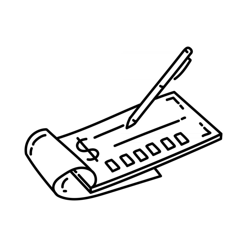 icono de verificación. Doodle dibujado a mano o estilo de icono de contorno vector