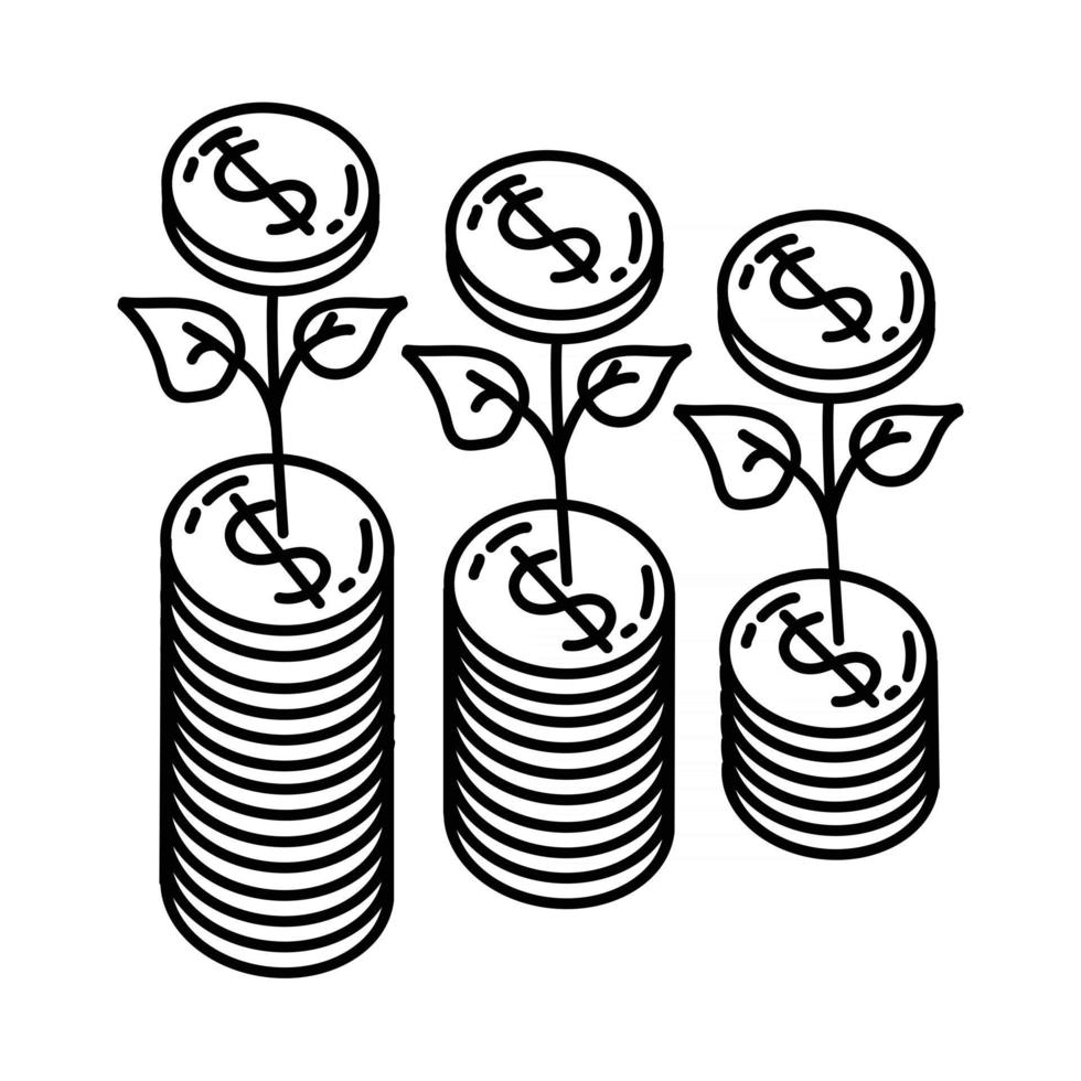 Growth Icon. Doodle Hand Drawn or Outline Icon Style vector