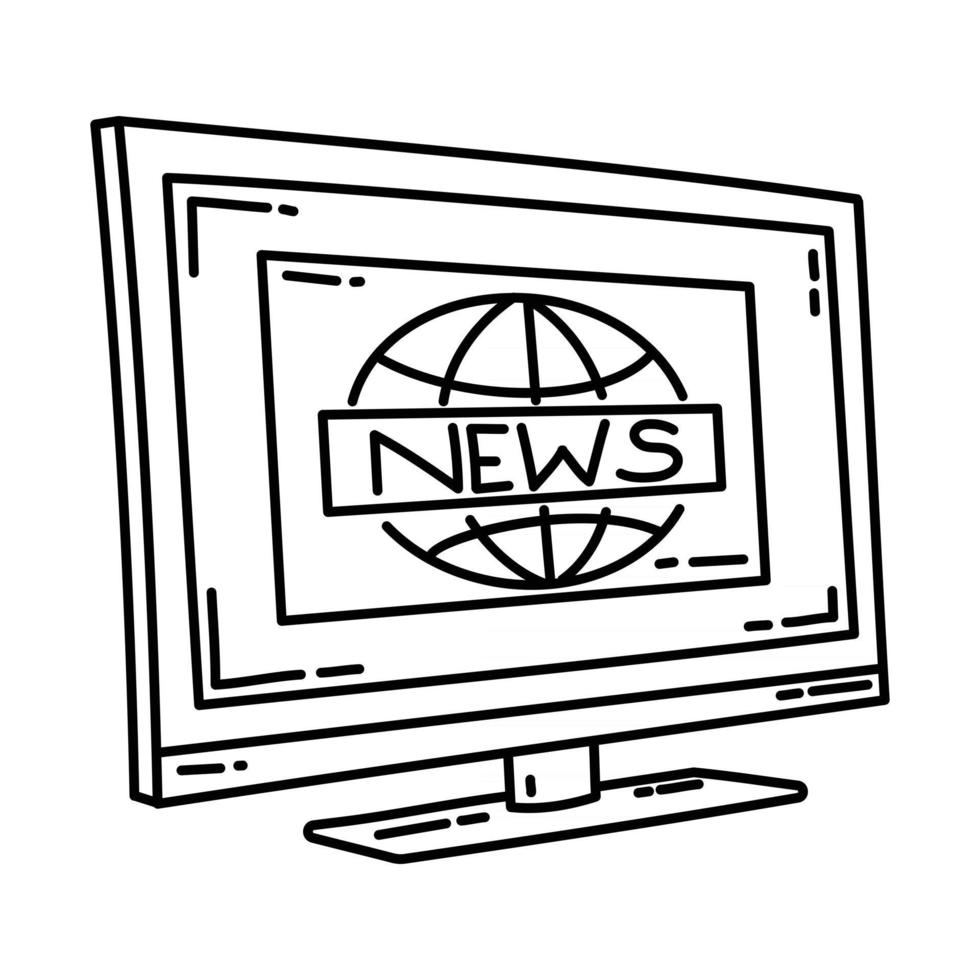 News Icon. Doodle Hand Drawn or Outline Icon Style vector