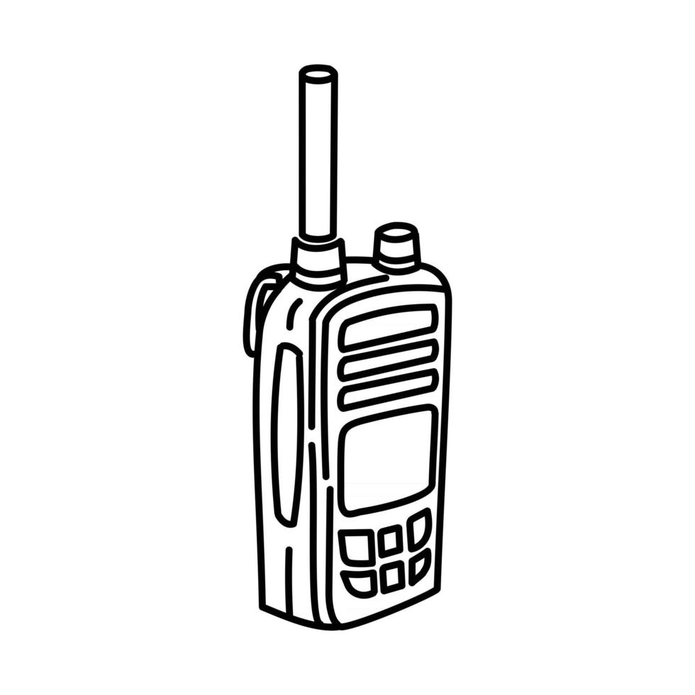 icono de radioteléfono. Doodle dibujado a mano o estilo de icono de contorno vector