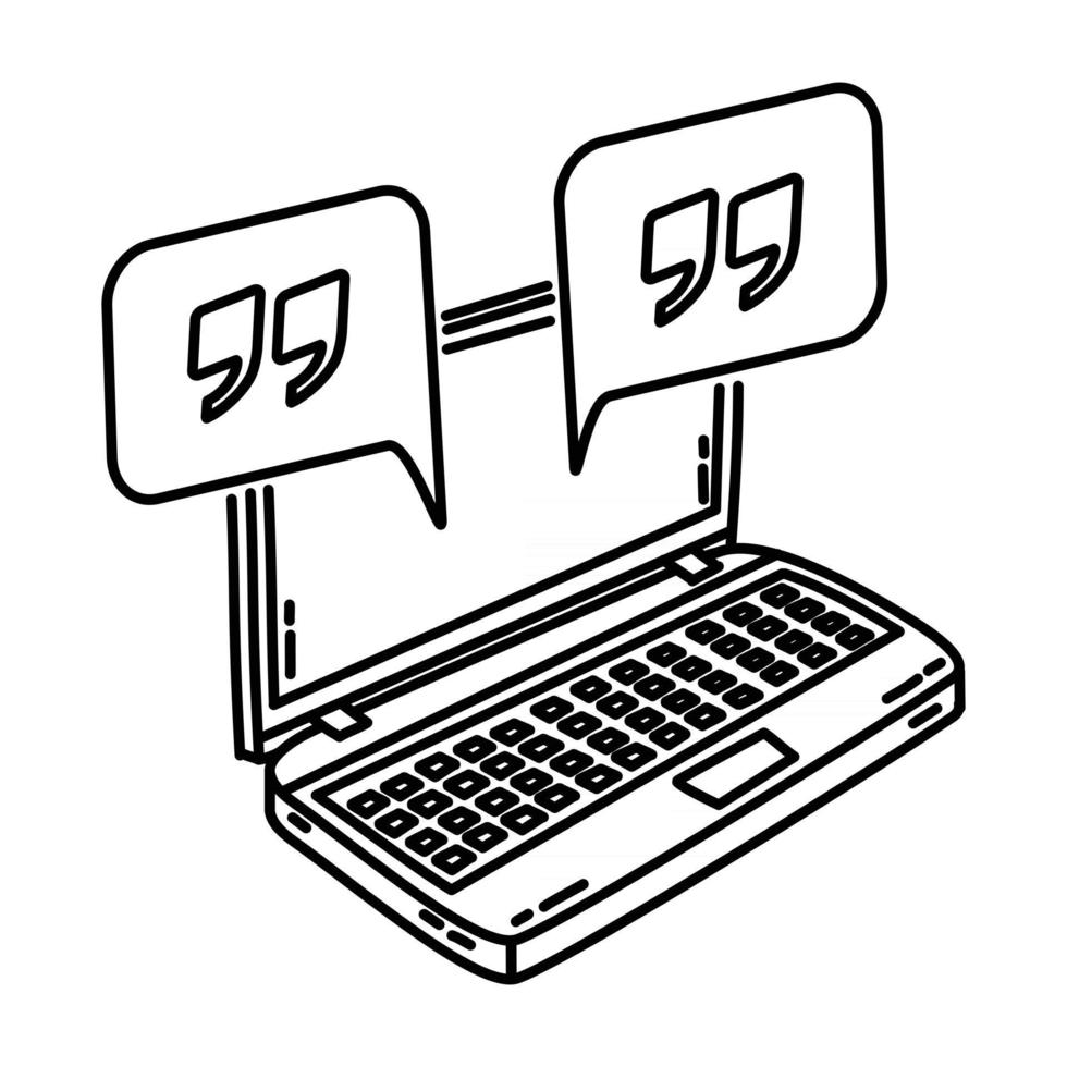 Online Chat Icon. Doodle Hand Drawn or Outline Icon Style vector