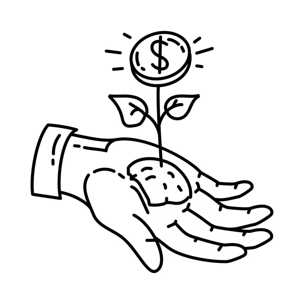 Value Icon. Doodle Hand Drawn or Outline Icon Style vector