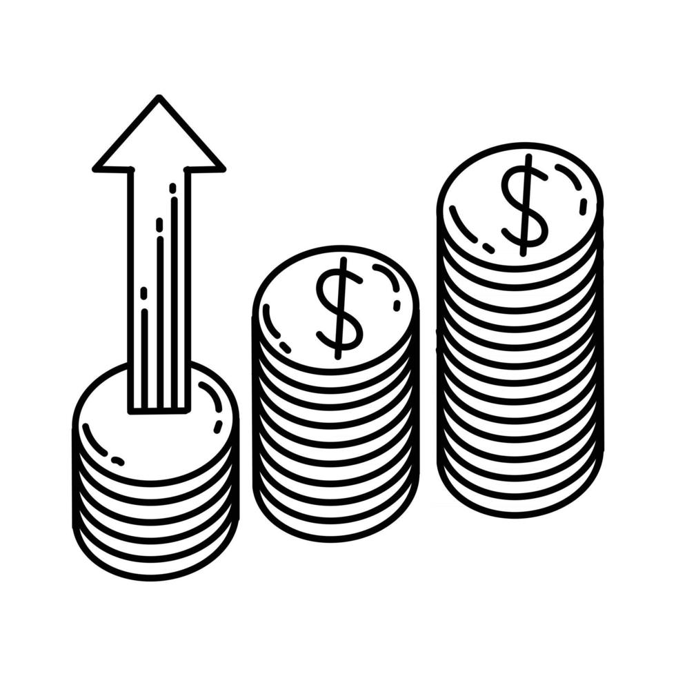 Profit Icon. Doodle Hand Drawn or Outline Icon Style vector