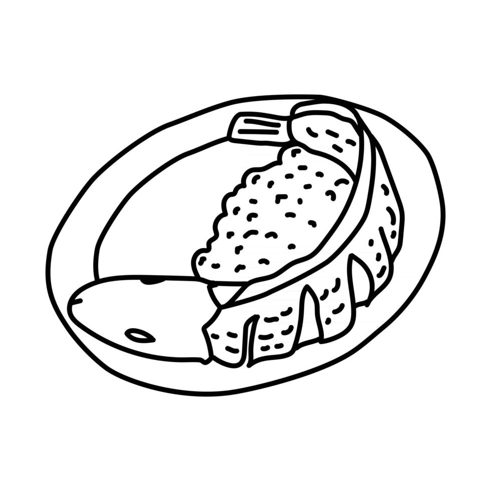 Pecel Lele Icon. Doodle Hand Drawn or Outline Icon Style vector