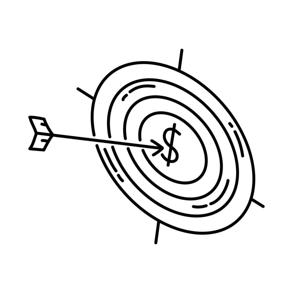 Target Icon. Doodle Hand Drawn or Outline Icon Style vector