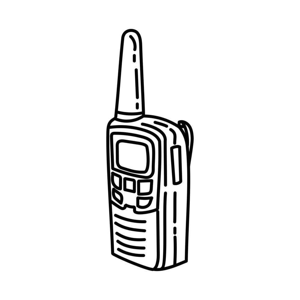 icono de walkie talkie. Doodle dibujado a mano o estilo de icono de contorno vector