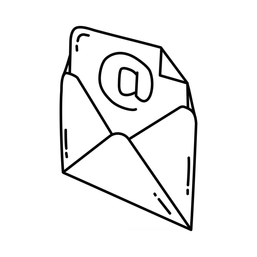 Email Icon. Doodle Hand Drawn or Outline Icon Style vector