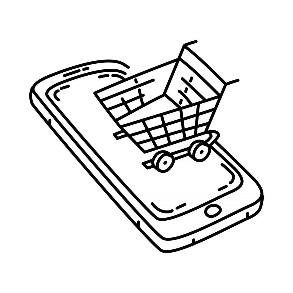 E-Commerce Icon. Doodle Hand Drawn or Outline Icon Style vector