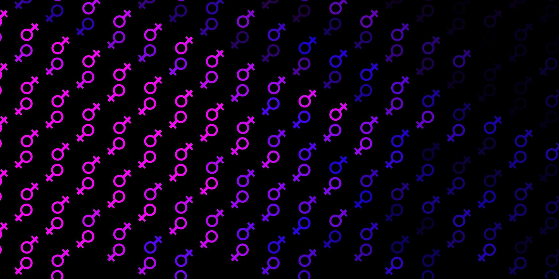 textura de vector de color púrpura oscuro con símbolos de derechos de las mujeres.