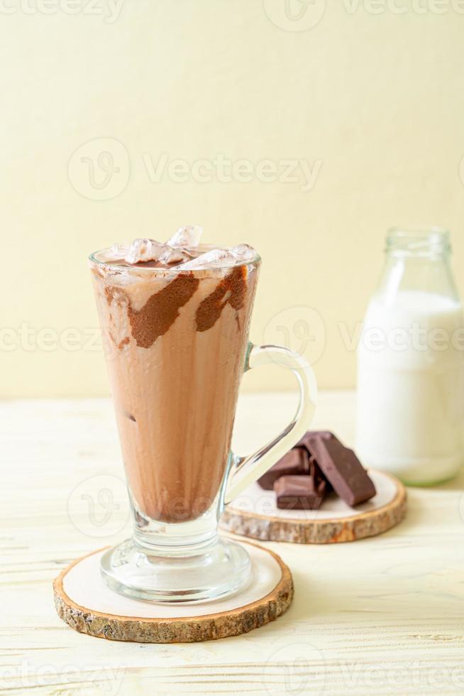 Iced chocolate milkshake drink photo