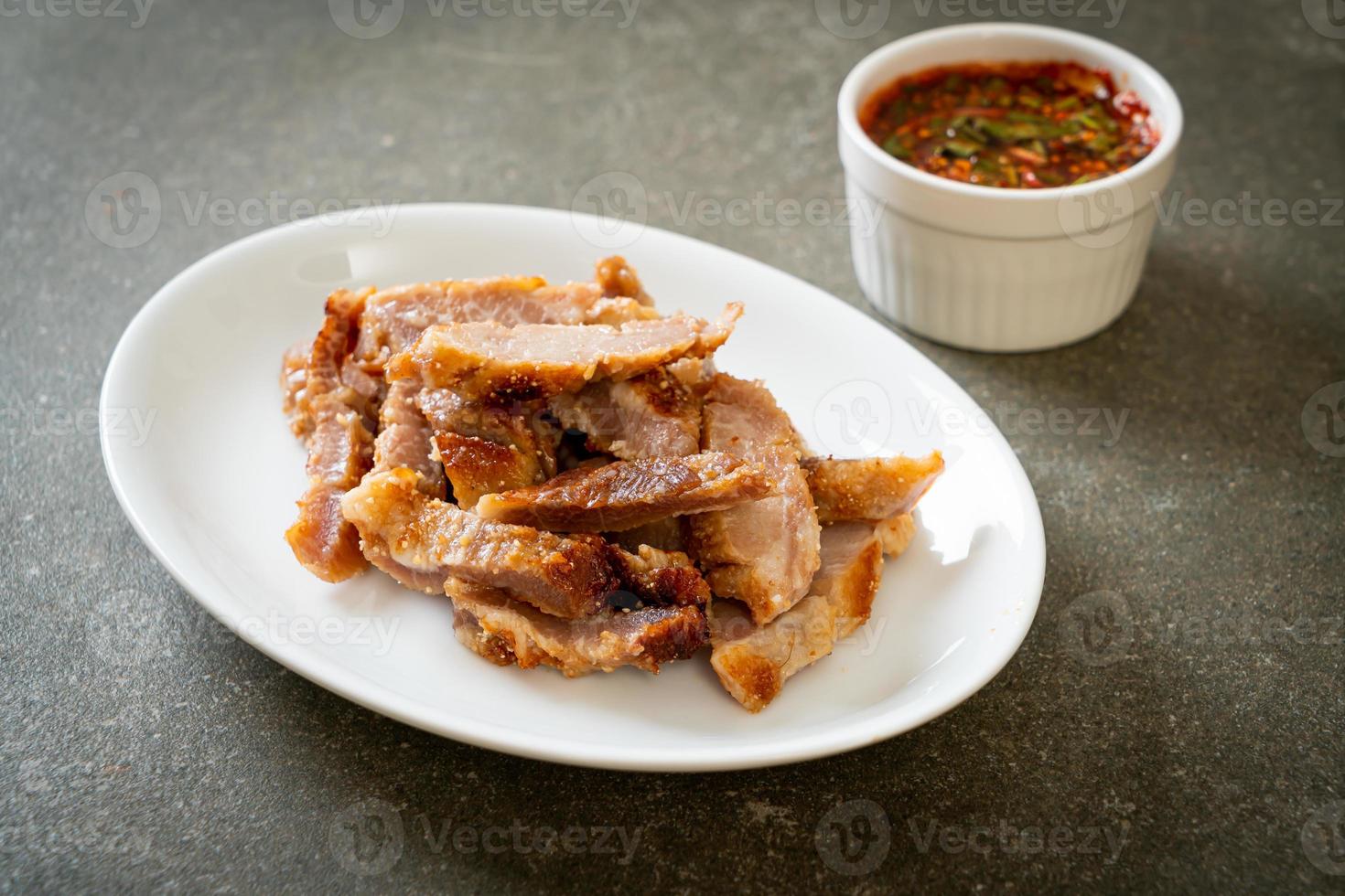 Grilled Pork Neck with Thai Spicy Sauce photo