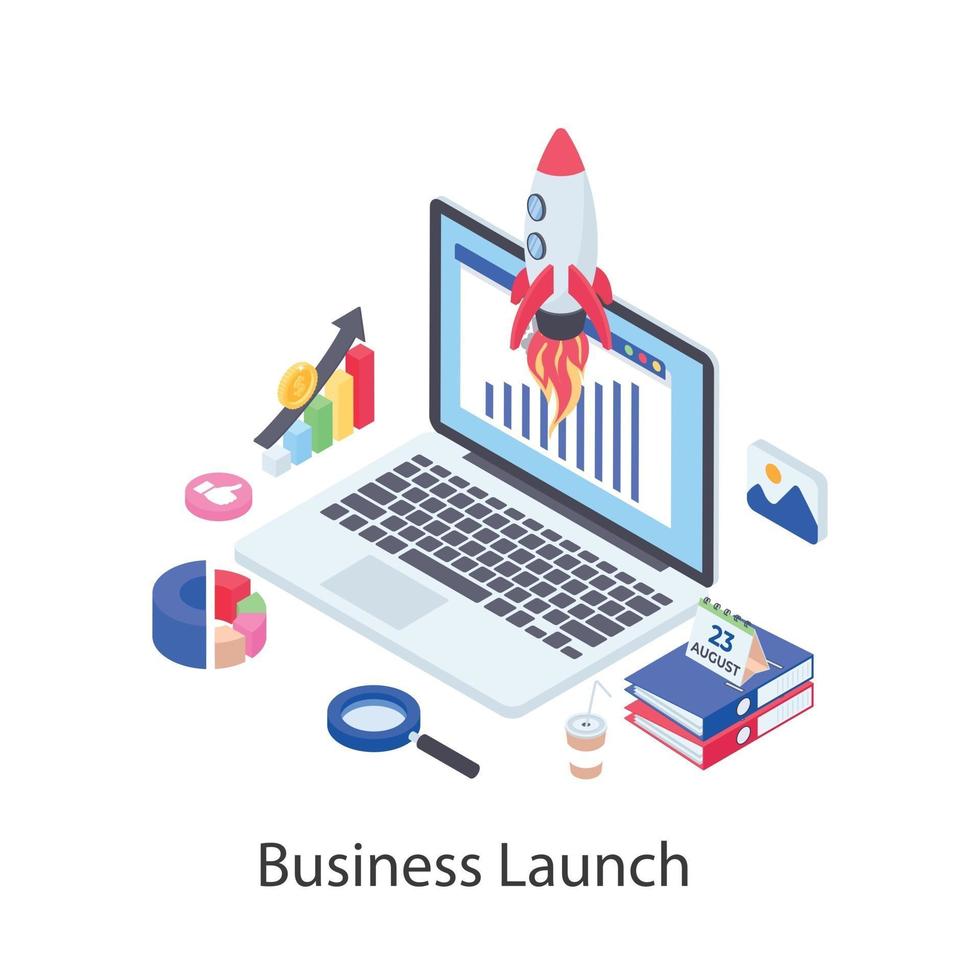 Online Business Launch vector