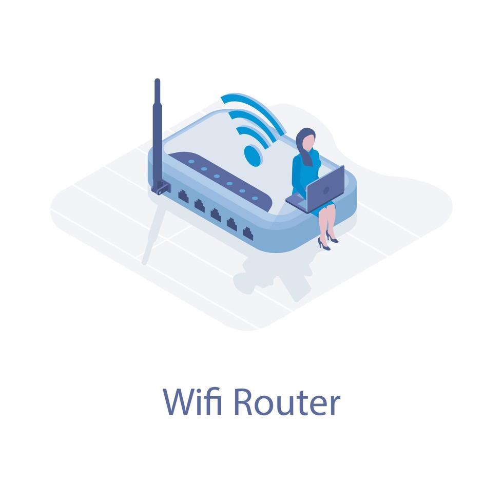 Wifi Router Device vector