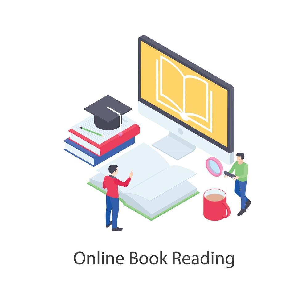 lectura de libros en línea vector