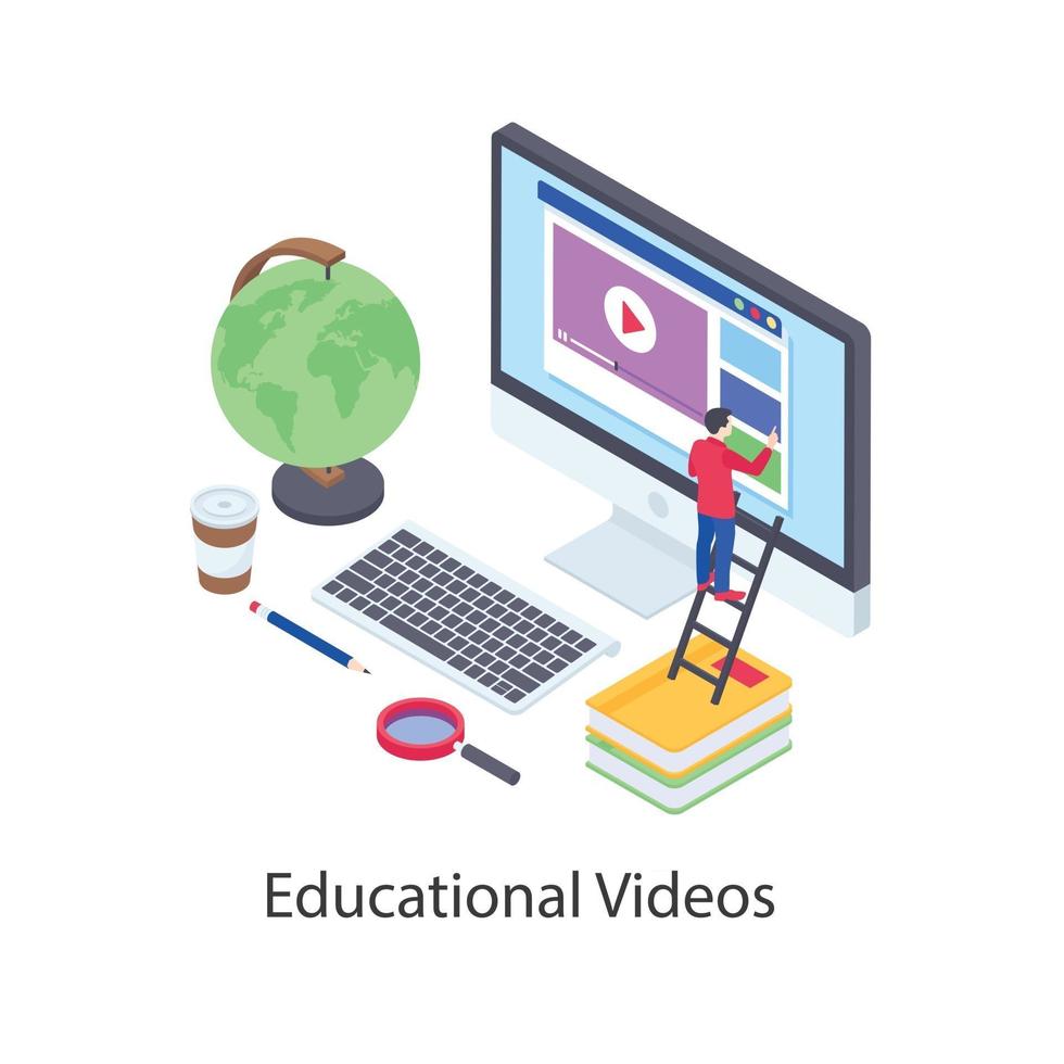 videos tutoriales educativos vector
