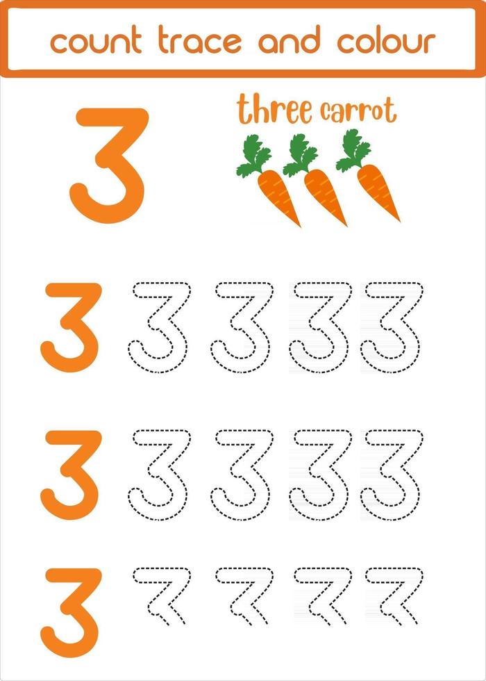 count traces and carrot color vector