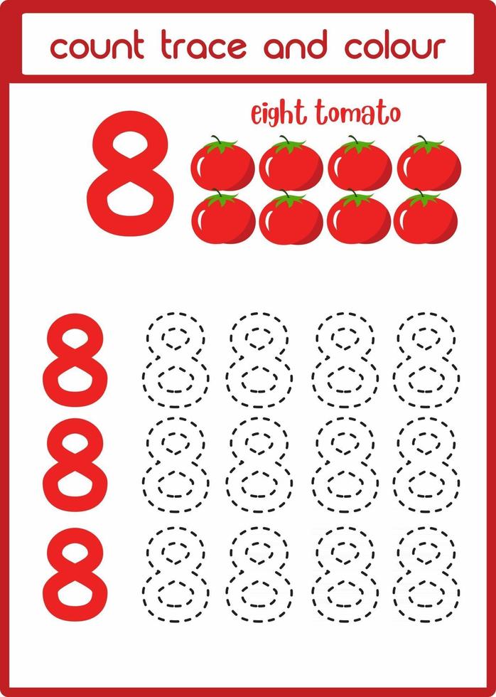 count traces and color of tomatoes vector