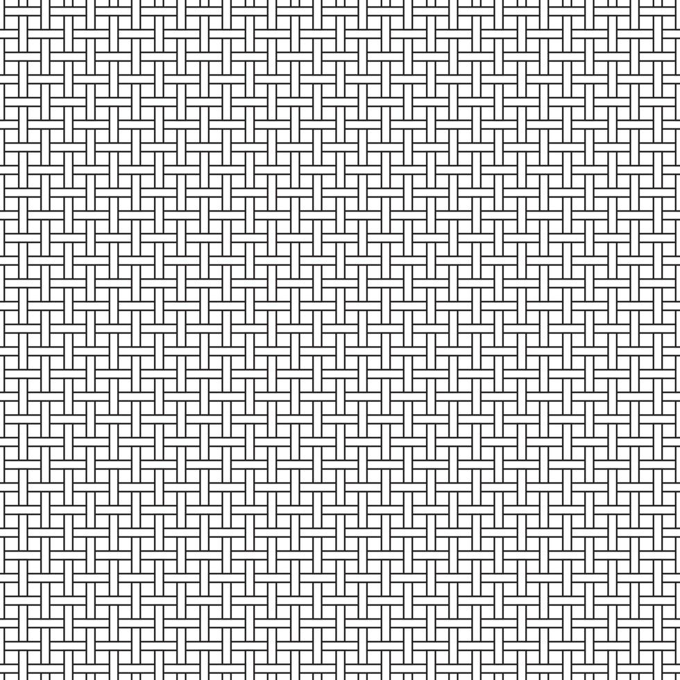seamless black line geometric basket weave pattern vector