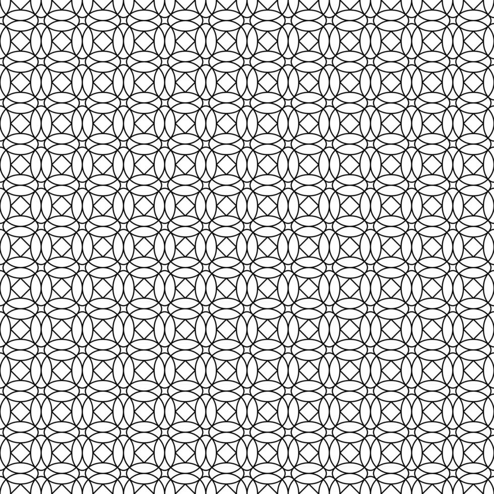 black line interlocking circles geometric pattern vector