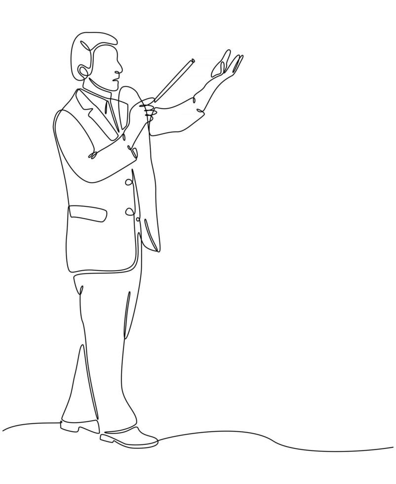 continuous line drawing of a conductor vector illustration