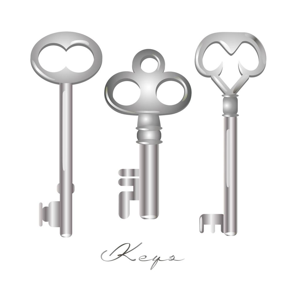 Set of vintage keys. vector