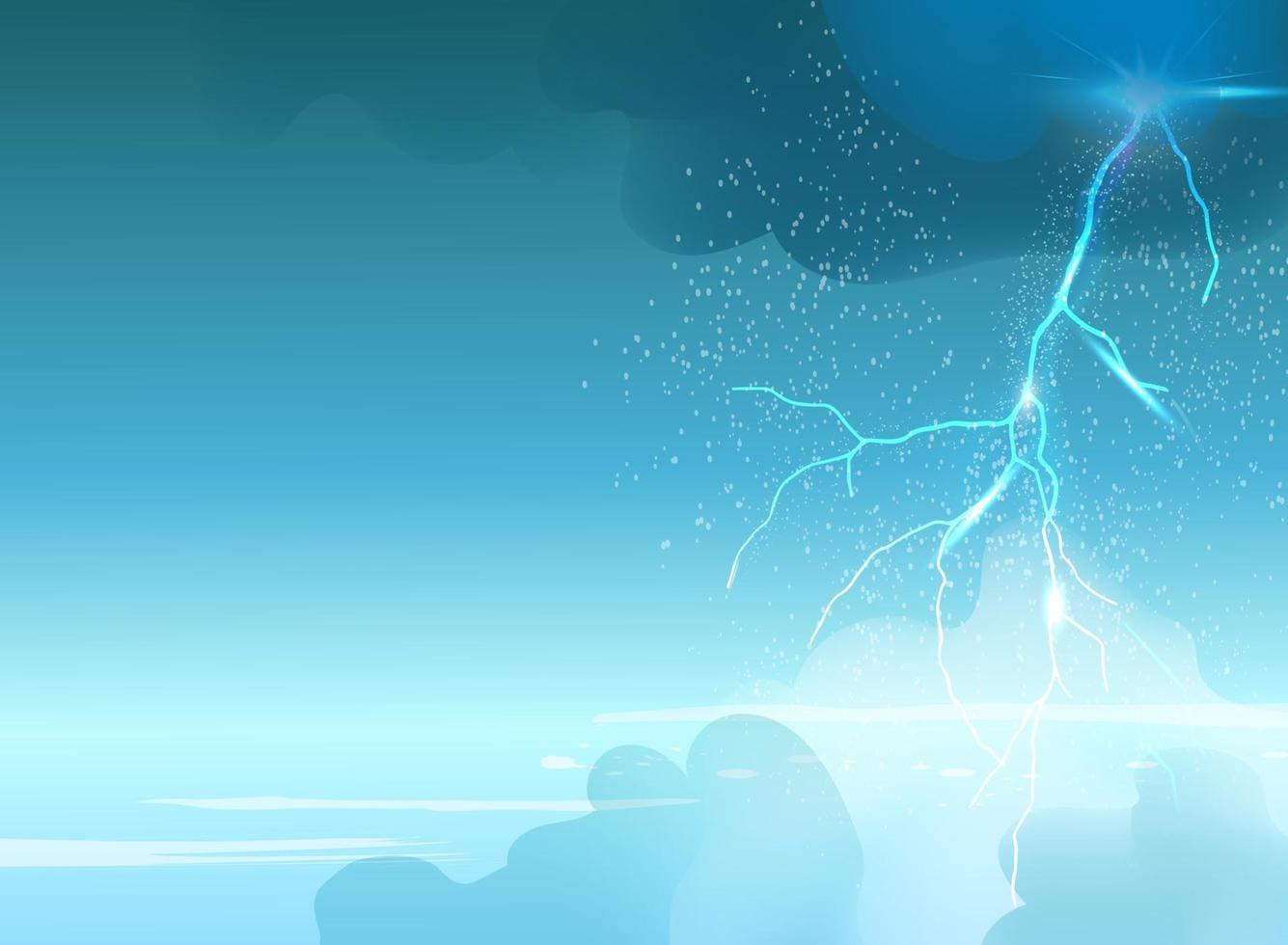 Thunderstorm Background With Cloud and Lightning. vector