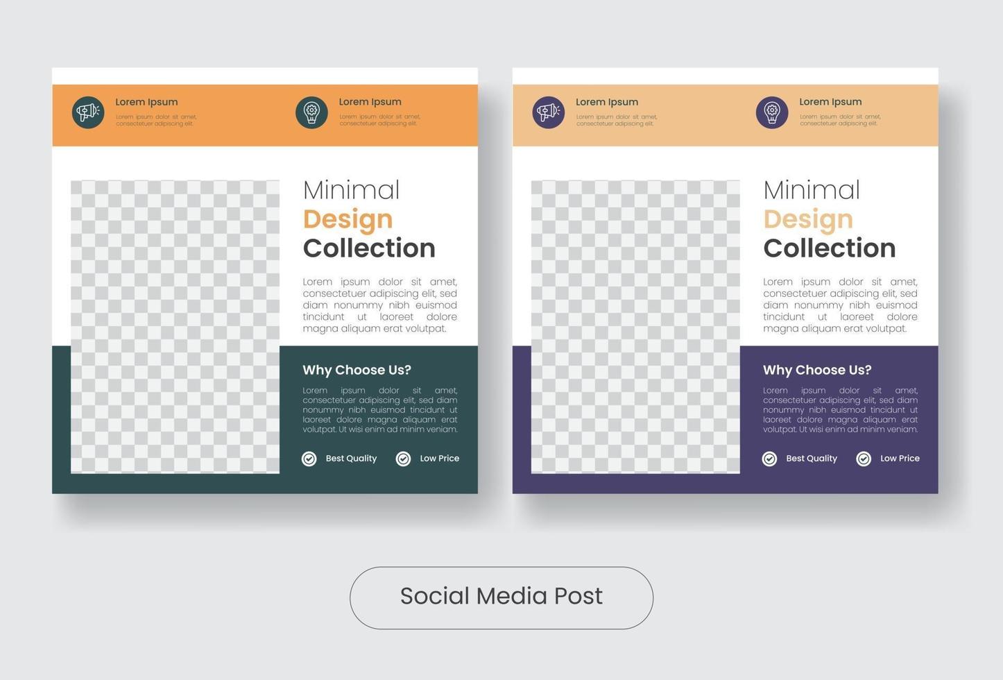 Minimal furniture social media post banner template set vector