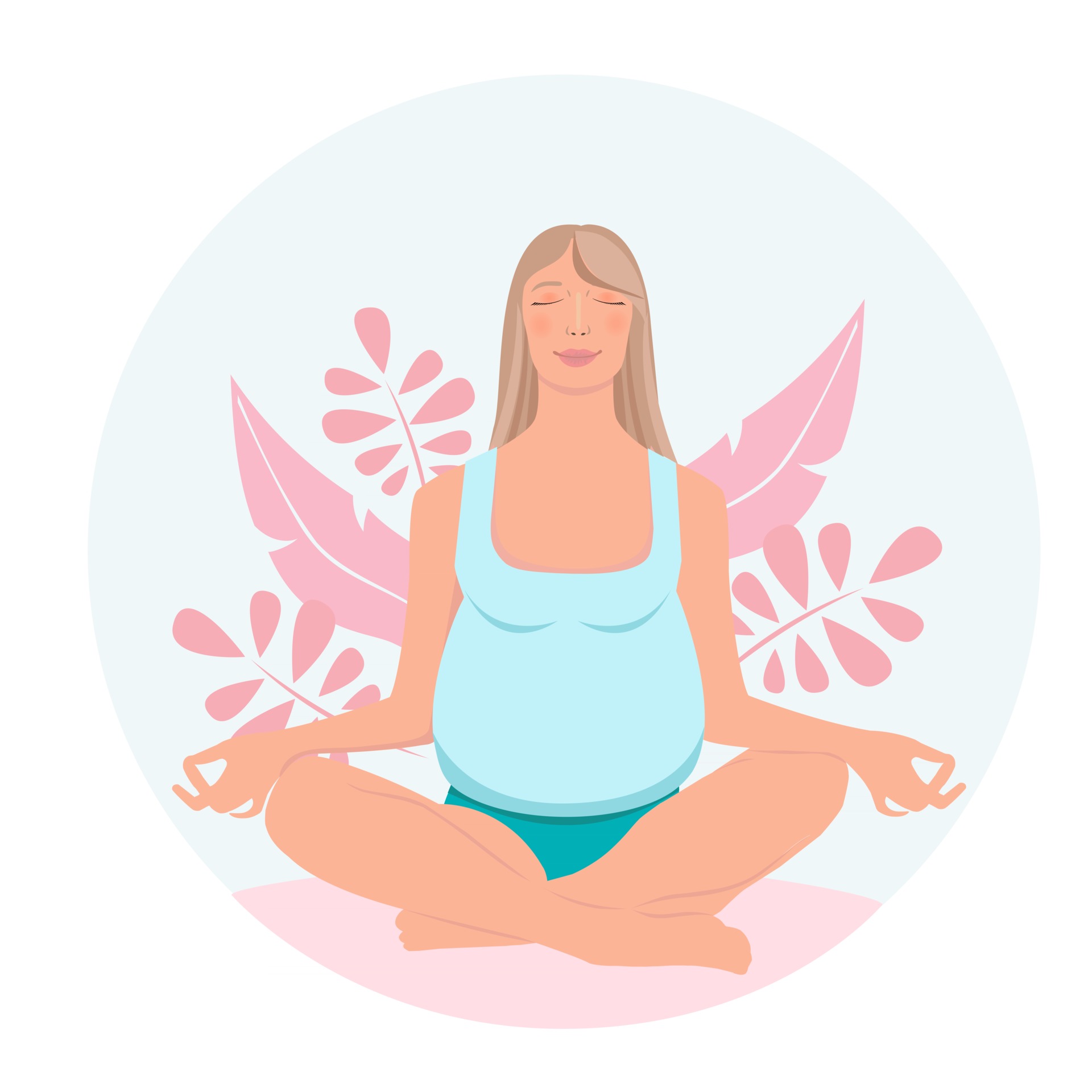 Concept illustration for prenatal yoga, meditation, relax, healthy  lifestyle. Pregnant woman meditating in nature. illustration in flat cartoon  style. 2762993 Vector Art at Vecteezy