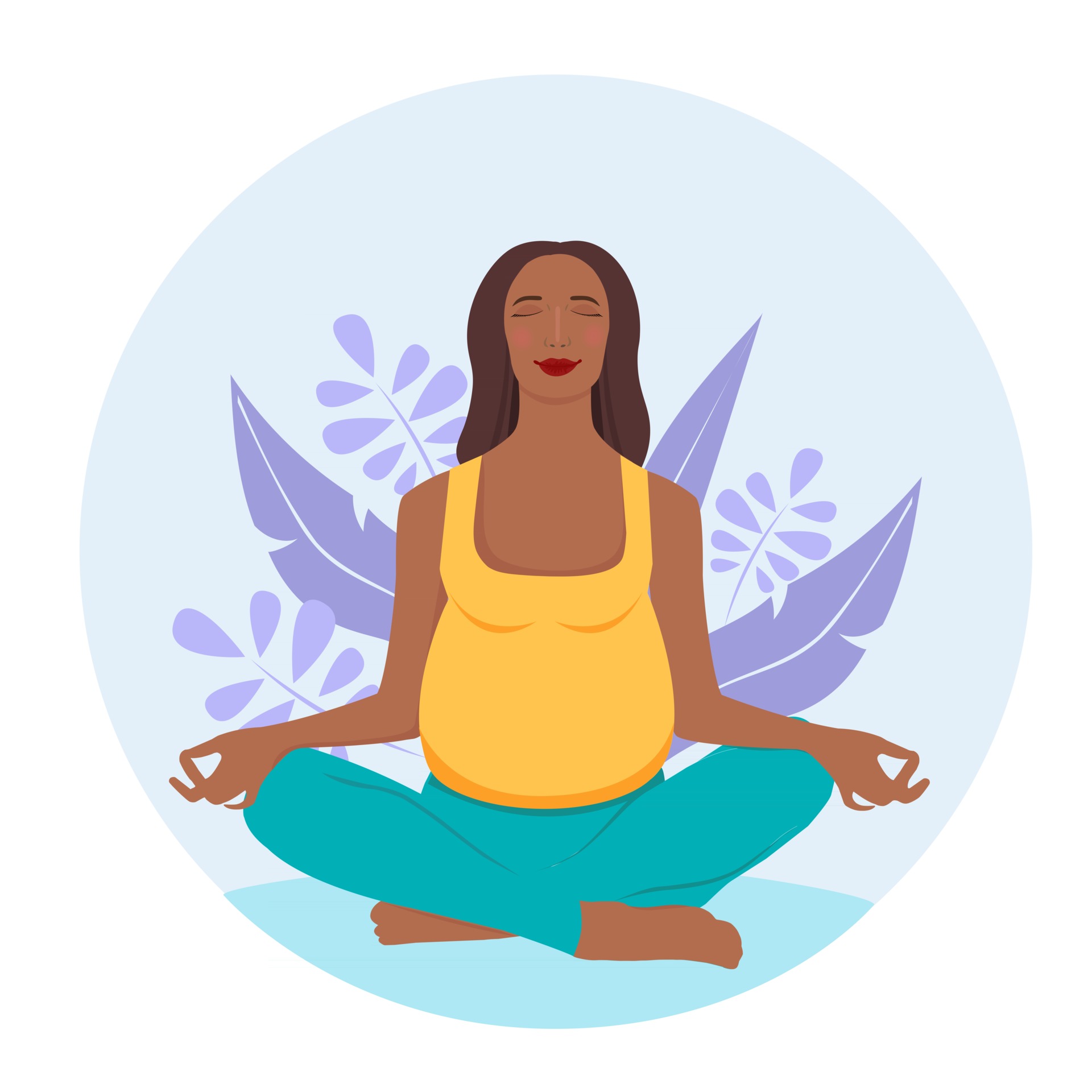 Concept illustration for prenatal yoga, meditation, relax, healthy  lifestyle. Pregnant woman meditating in nature. illustration in flat cartoon  style. 2762995 Vector Art at Vecteezy