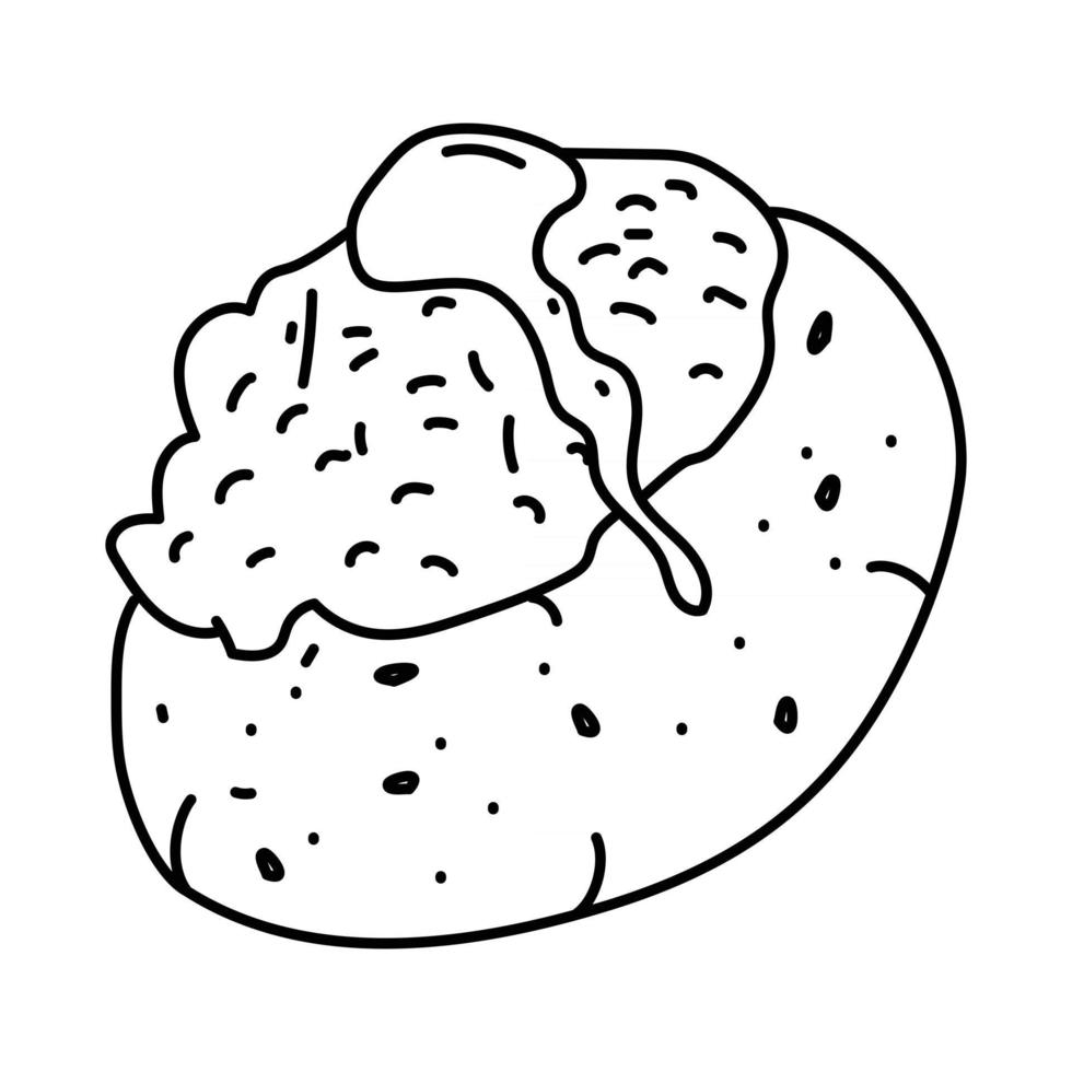 Pellkartoffeln Icon. Doodle Hand Drawn or Outline Icon Style vector