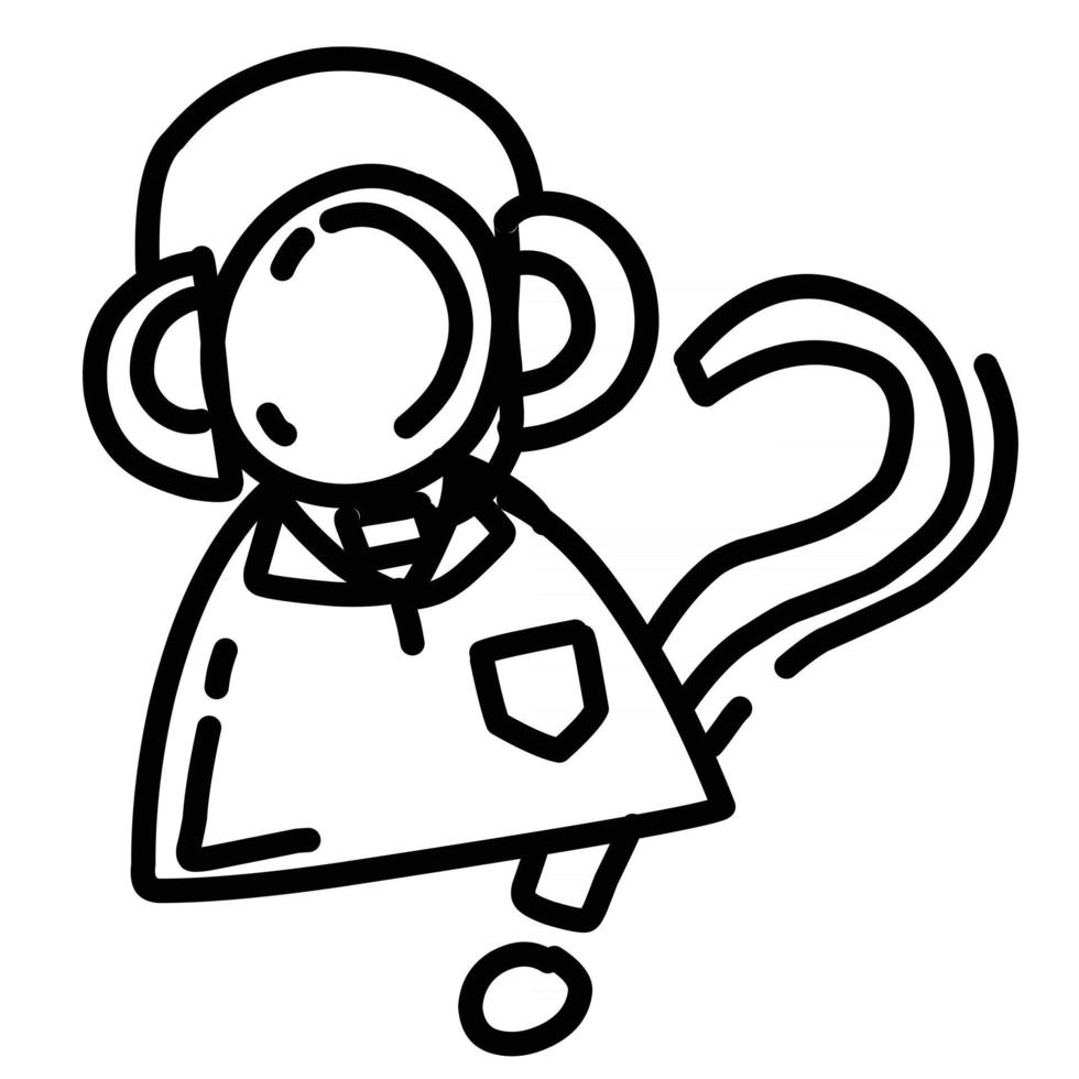 Business service hand drawn icon design, outline black, vector icon.