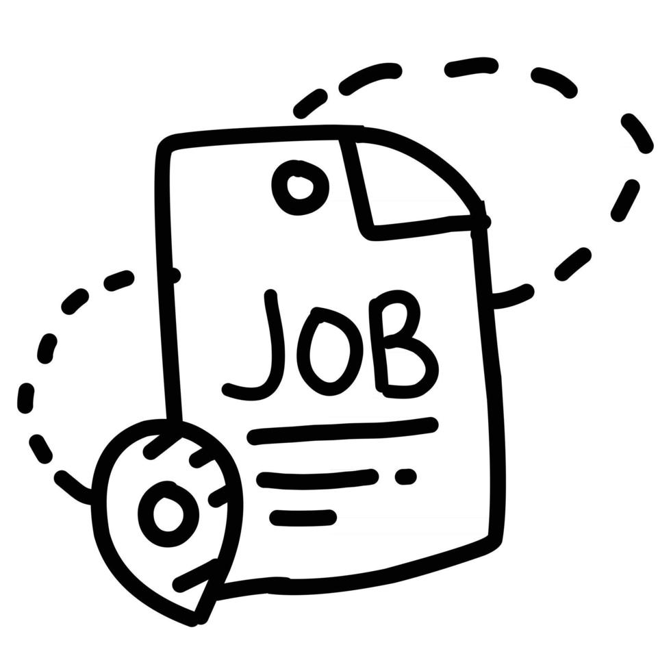 Business jobs hand drawn icon design, outline black, vector icon.