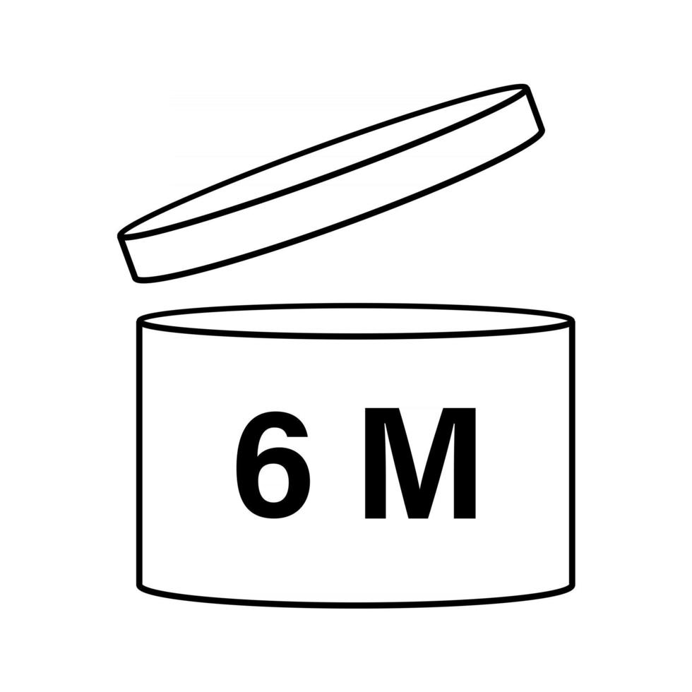 Expiration date after opening the package Simple icon on product packaging and box vector