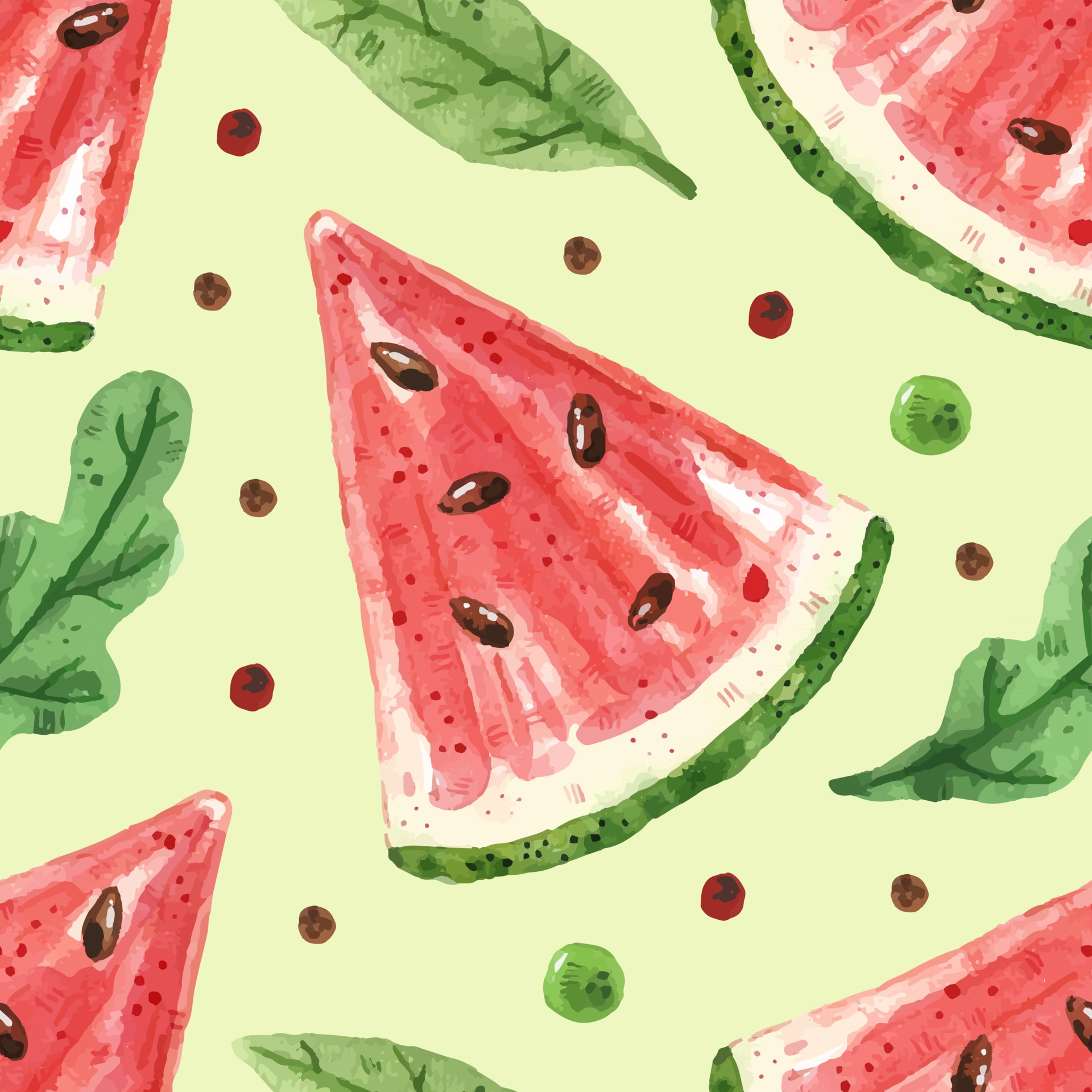 Watermelon watercolor seamless pattern texture tropical summer ...