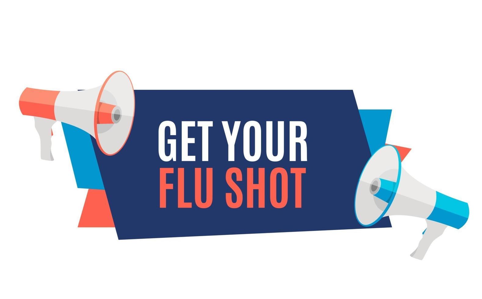 Get Your Flu Shot Vaccination concept flat background. Vector Illustration