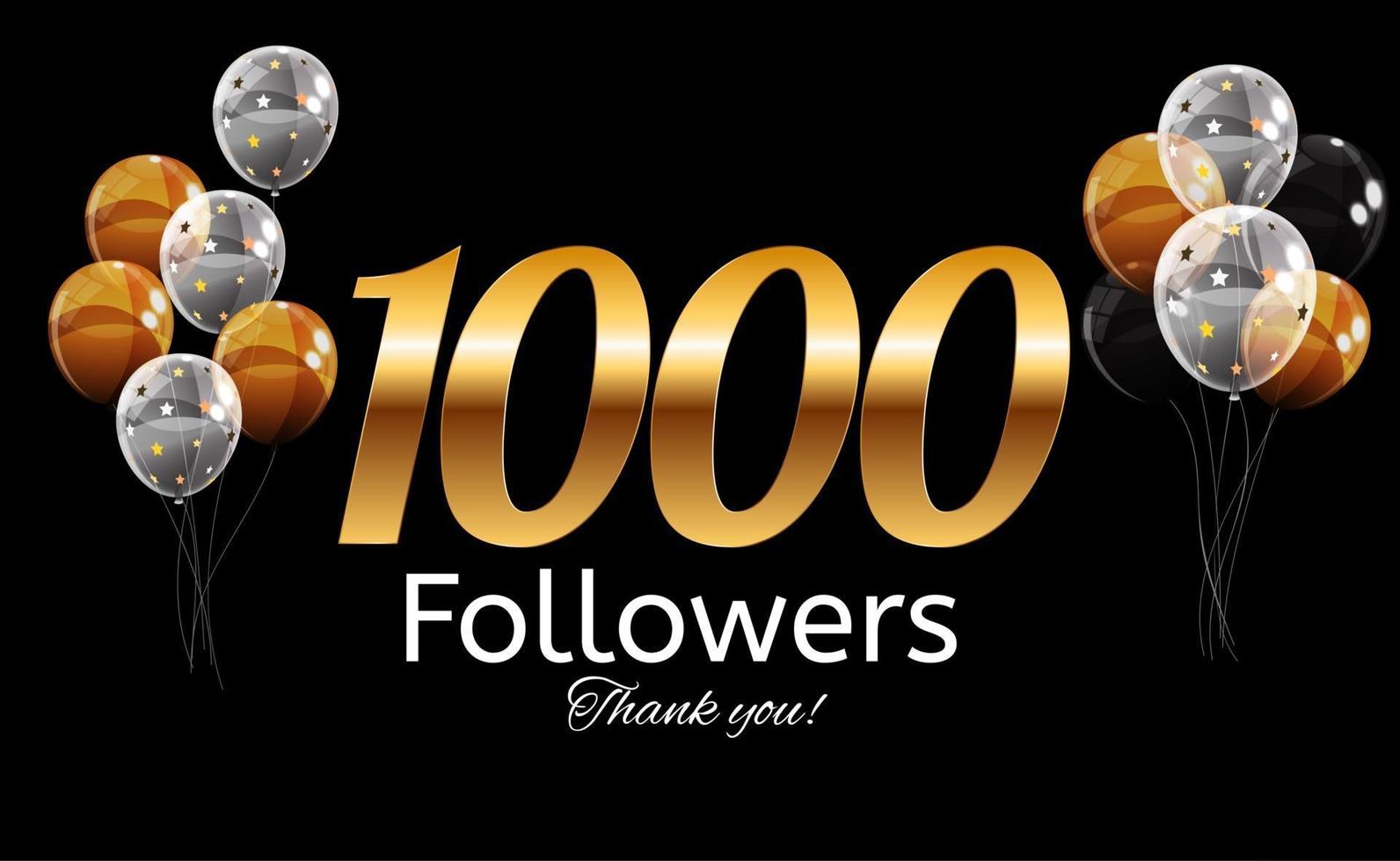 1000 seguidores. gracias. fondo de ilustración vectorial vector