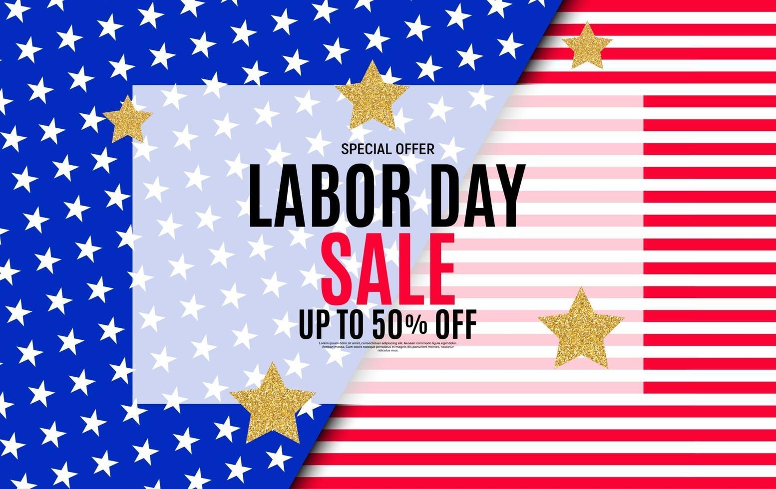 Happy USA Labor Day Sale poster background. Vector illustration