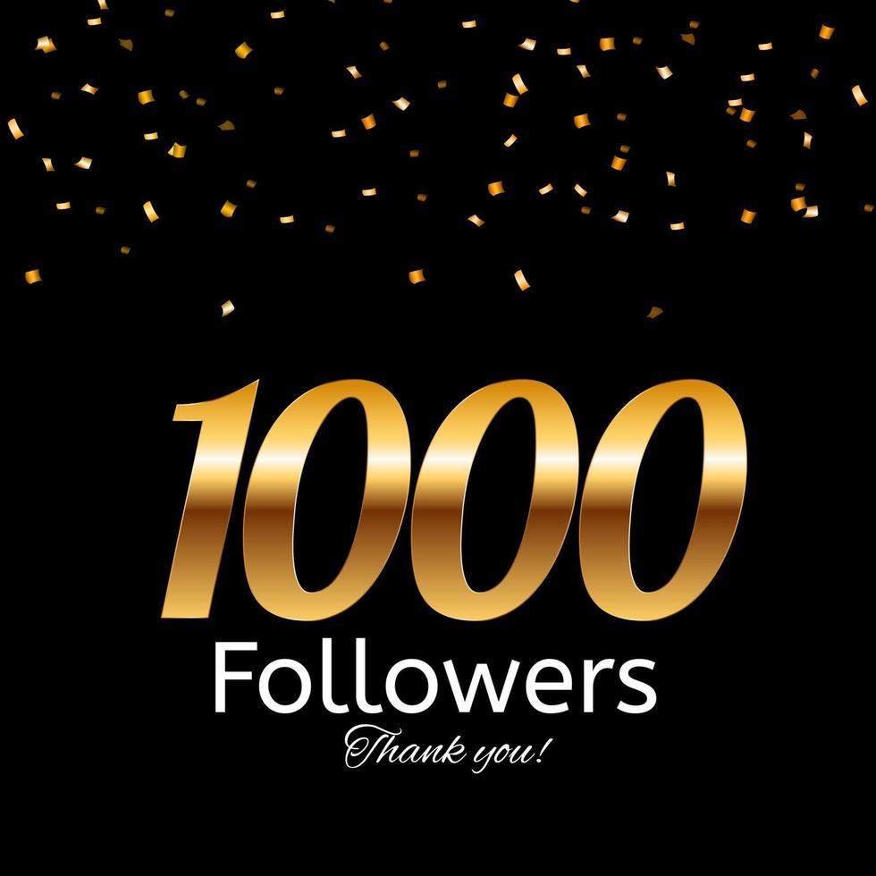 1000 Followers. Thank you. Vector Illustration Background