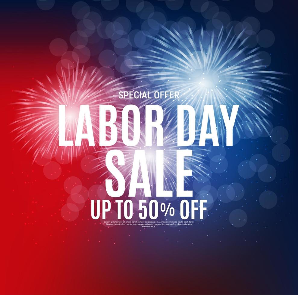 Happy USA Labor Day Sale poster background. Vector illustration