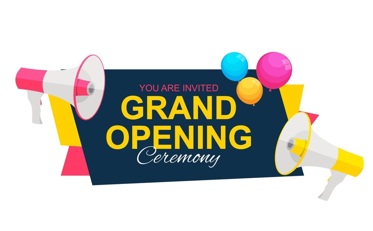 Free Vector, Grand opening you are invited lettering