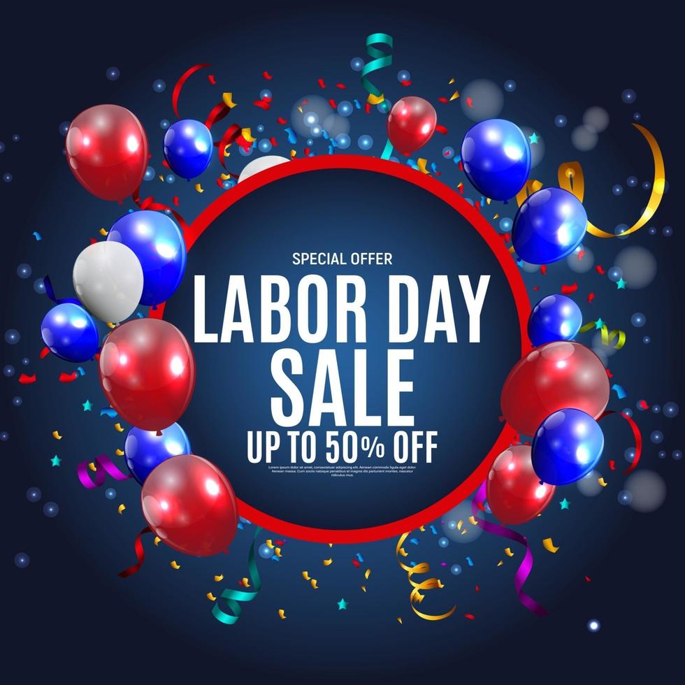 Happy USA Labor Day Sale poster background. Vector illustration