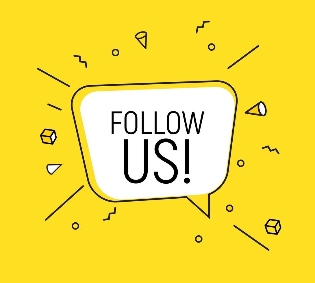 Speech Bubble Follow Us Concept.  Vector Illustration