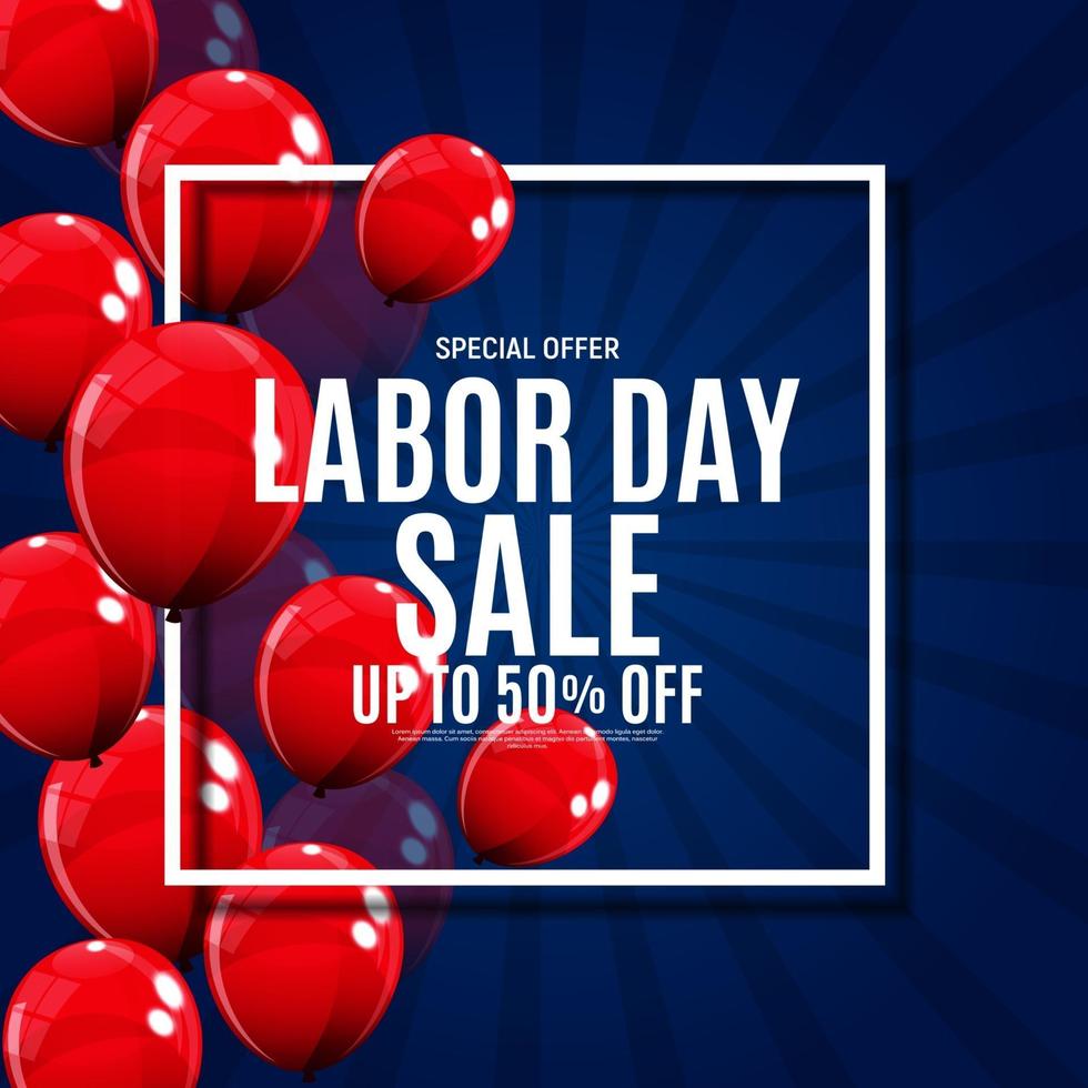 Happy USA Labor Day Sale poster background. Vector illustration