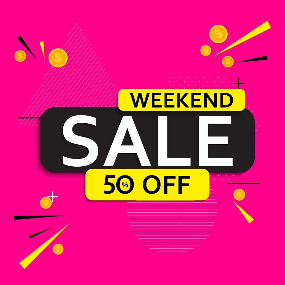 Abstract weekend sale poster. Vector illustration