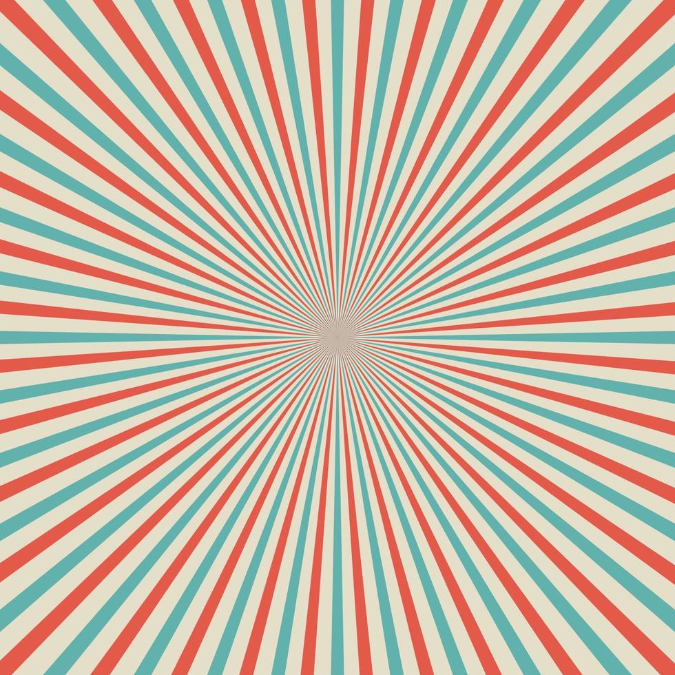 Retro Style Pop Art Sunburst background with radial lines. Vector illustration