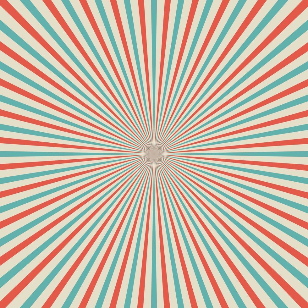 Retro Style Pop Art Sunburst background with radial lines. Vector illustration