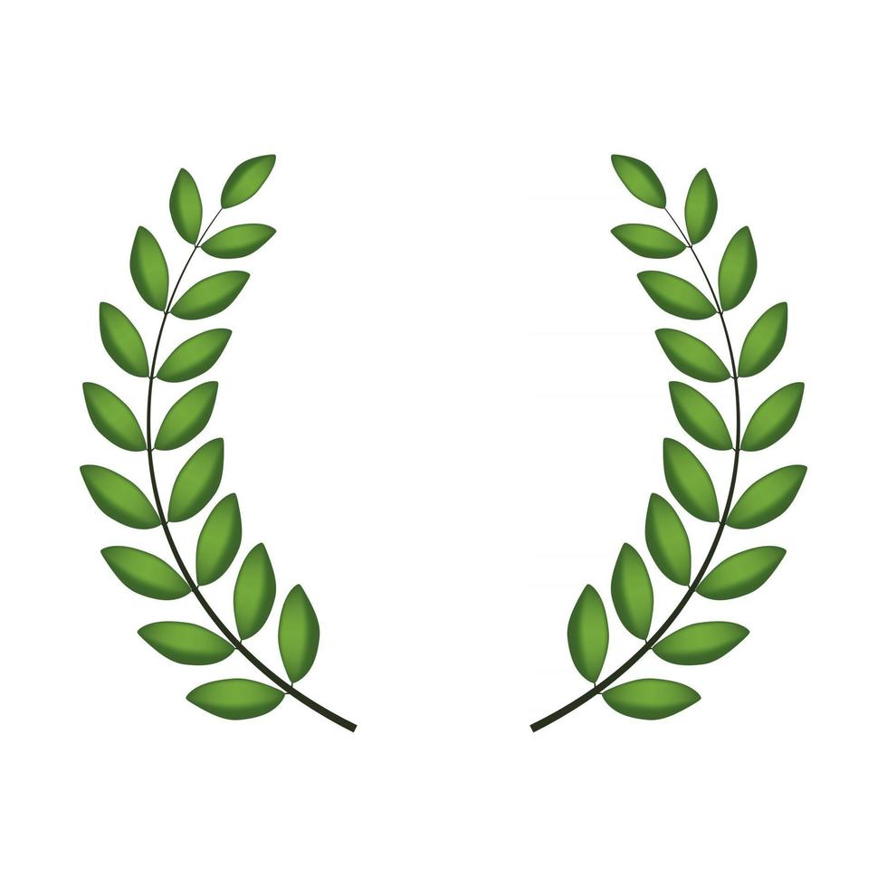 Laurel wreath silhouette isolated on white background. Vector Illustration