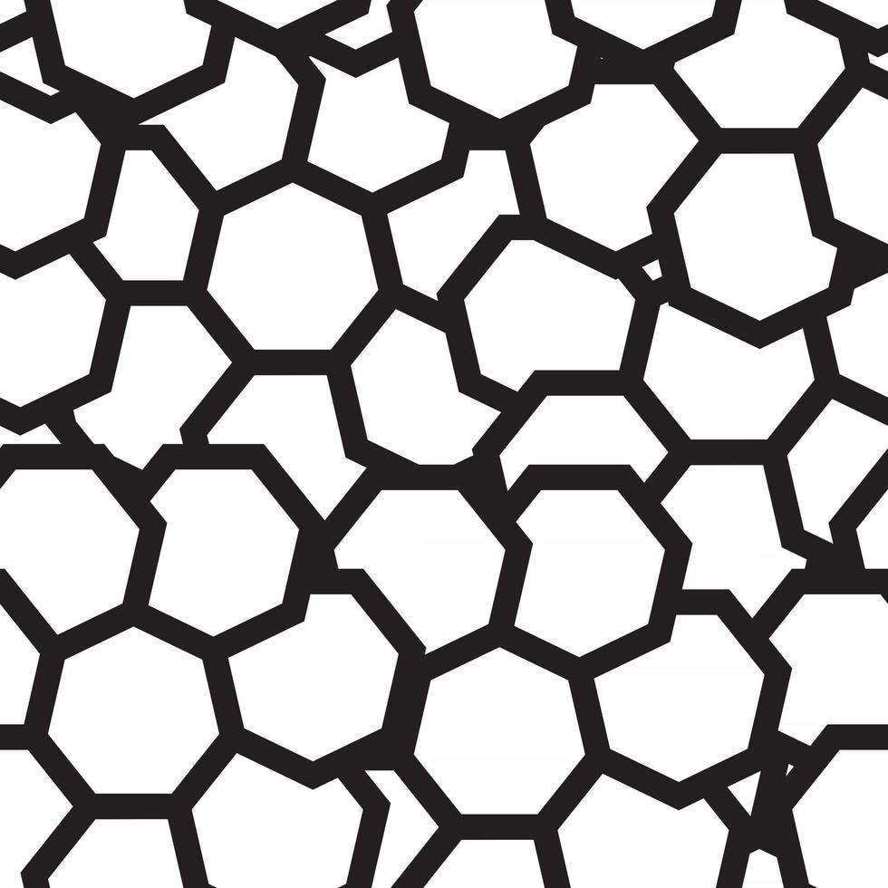 Black and White Geometric Abstract Background Seamless Pattern. Vector Illustration