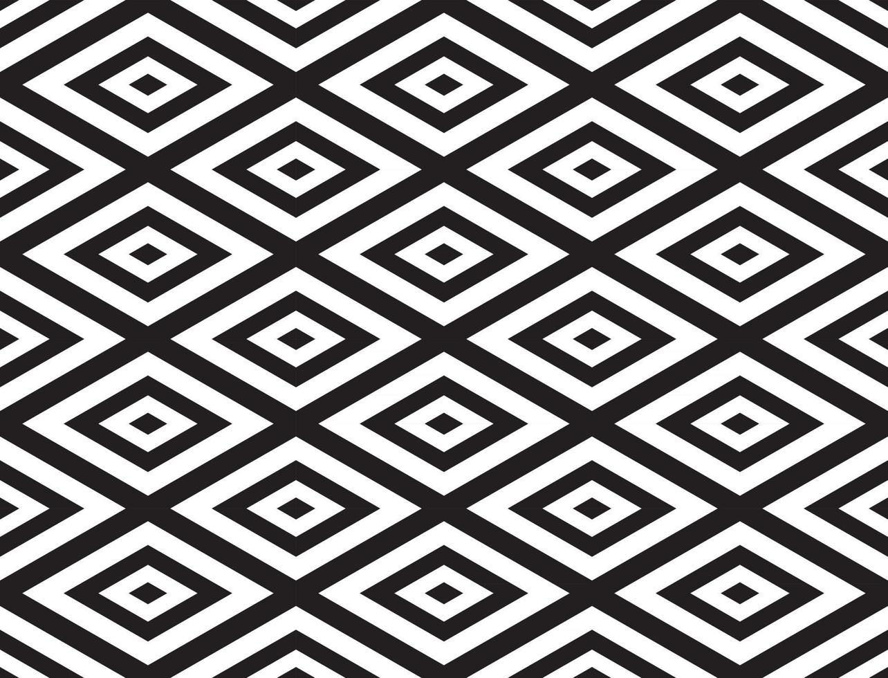 Black and White Geometric Abstract Background Seamless Pattern. Vector Illustration