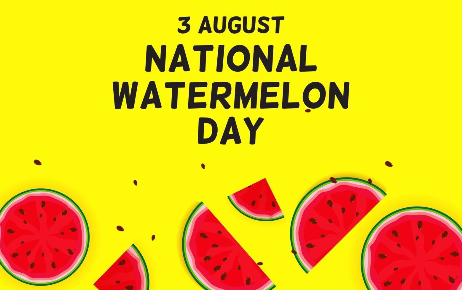 August, 3 Watermelon day background, vector illustration